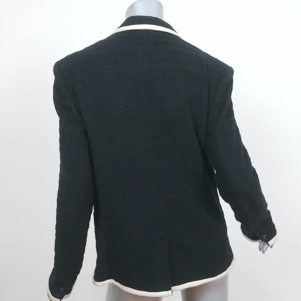 Isabel Marant Etoile Tweed Blazer Fania Black Cotton-Blend Size 42 - Picture 4 of 8